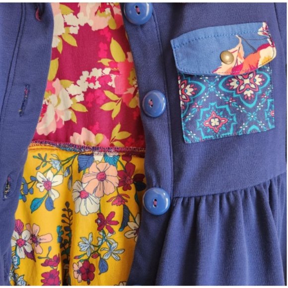 Wildflowers boutique 4 jacket over coat layer lace trim navy gold yellow - Picture 10 of 12